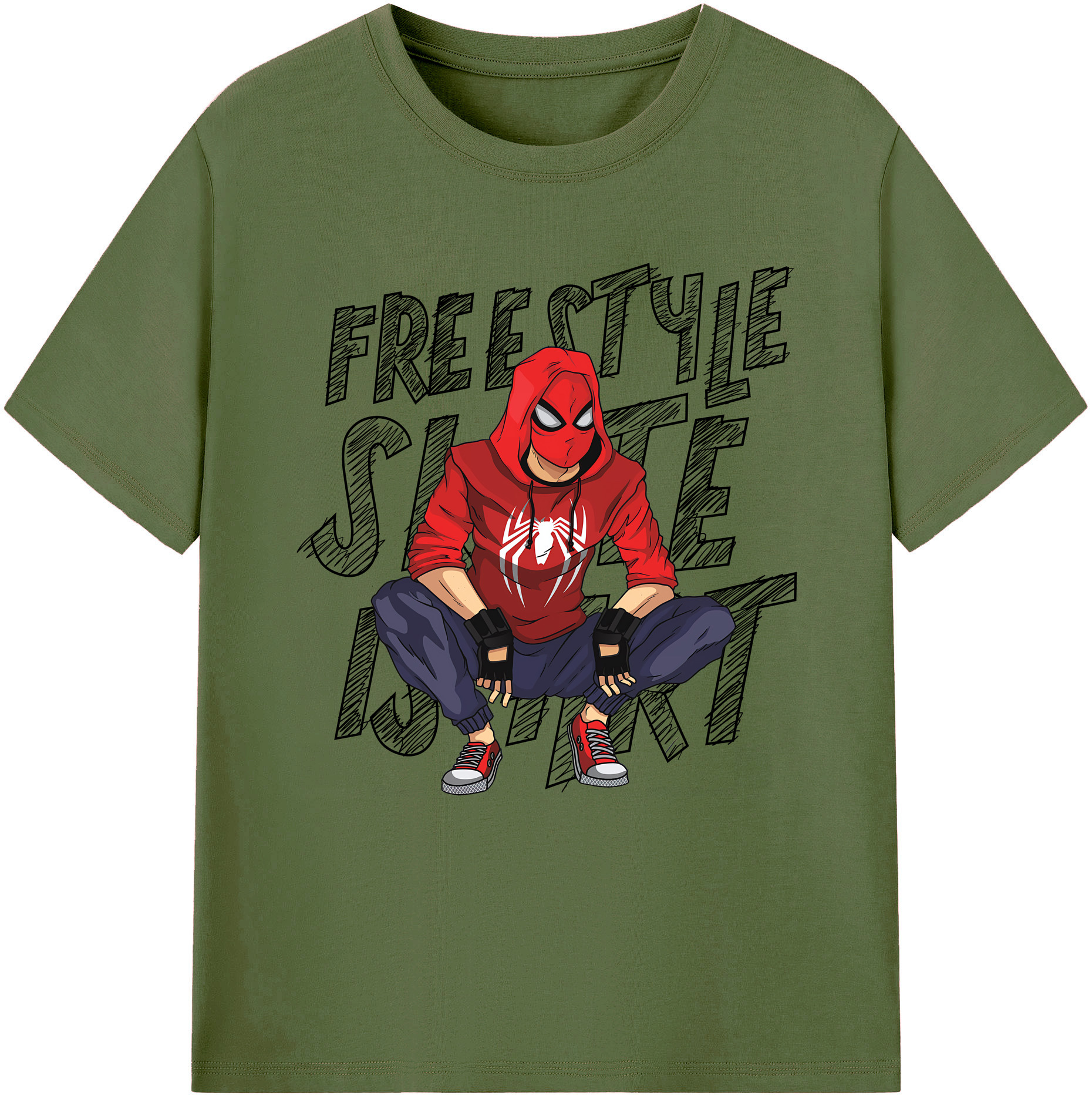 Spider Man スパイダーマン 綿100％半袖Tシャツ（フロントプリント）
